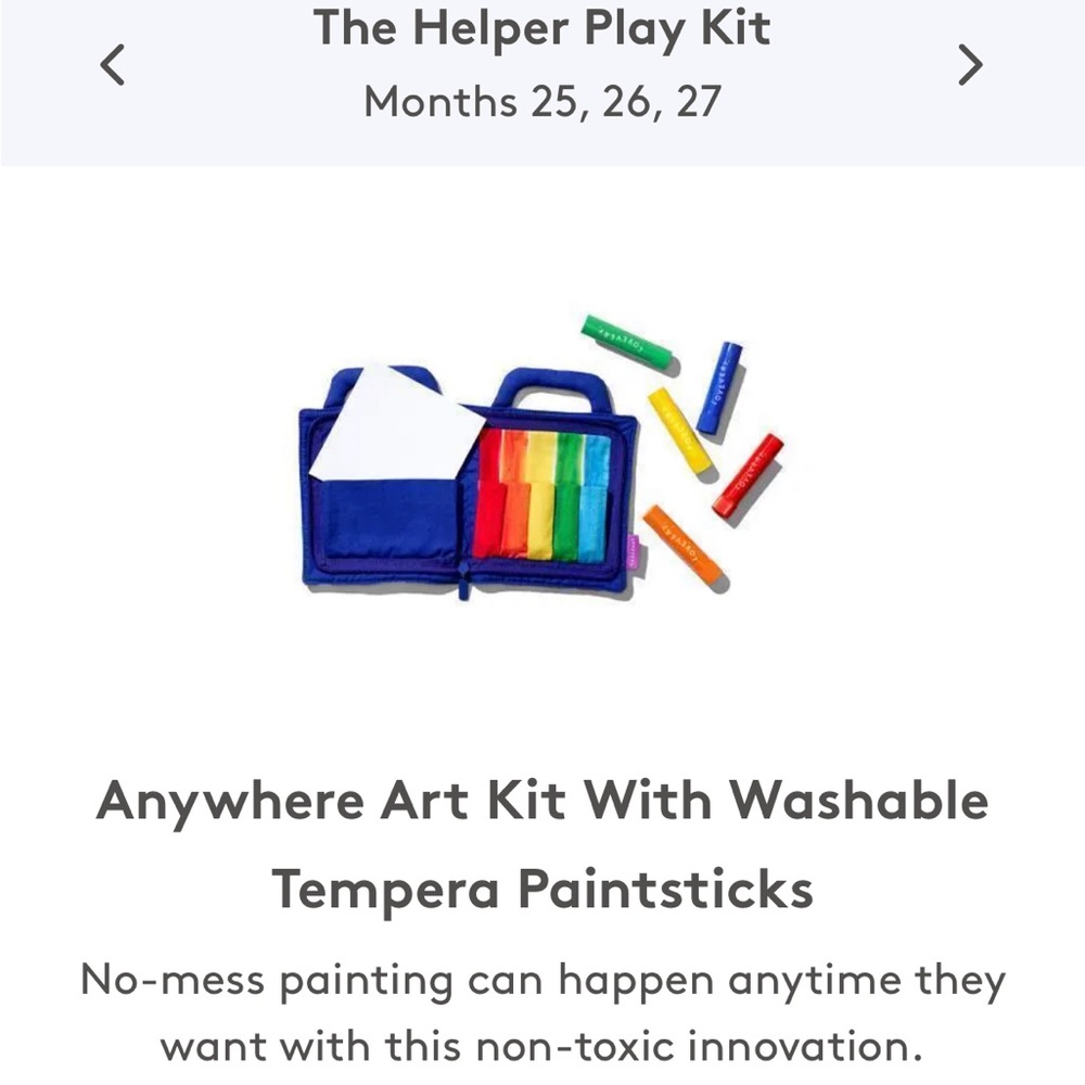 LovEvery Anywhere Art Kit Washable Paint Sticks from the helper Montessori